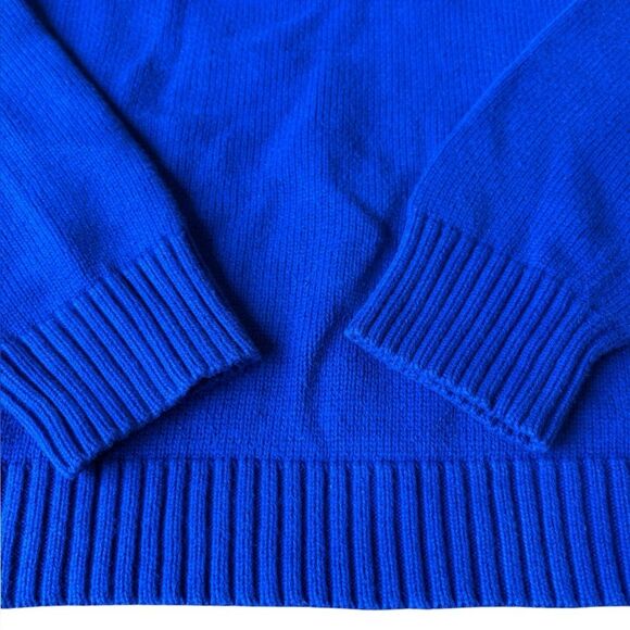 Lauren Jeans Co Ralph Lauren Quarter Zip Knit Sweater Womens Medium Blue - Picture 4 of 10